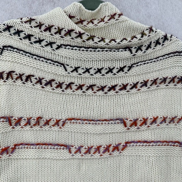 Dillards SweaterShawl Wrap One Size‎ Ivory Aztec Cardigan Cape NWT Flowy Knit - Picture 6 of 9